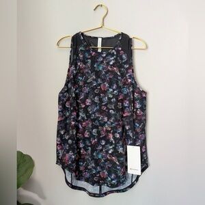 NWT Lululemon Athletic Black Tank with Floral Print